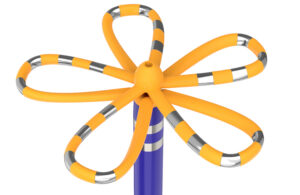 An image of the Boston Scientific Farawave Ultra pulsed-field ablation (PFA) catheter in the flower configuration.