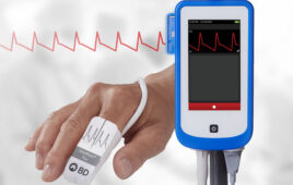 A photo of BD's HemoSphere Stream Module and VitaWave Plus finger cuff.