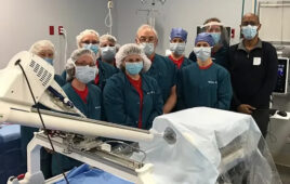 A photo of the first Dopl Technologies simulated minimally invasive procedure at a rural hospital.